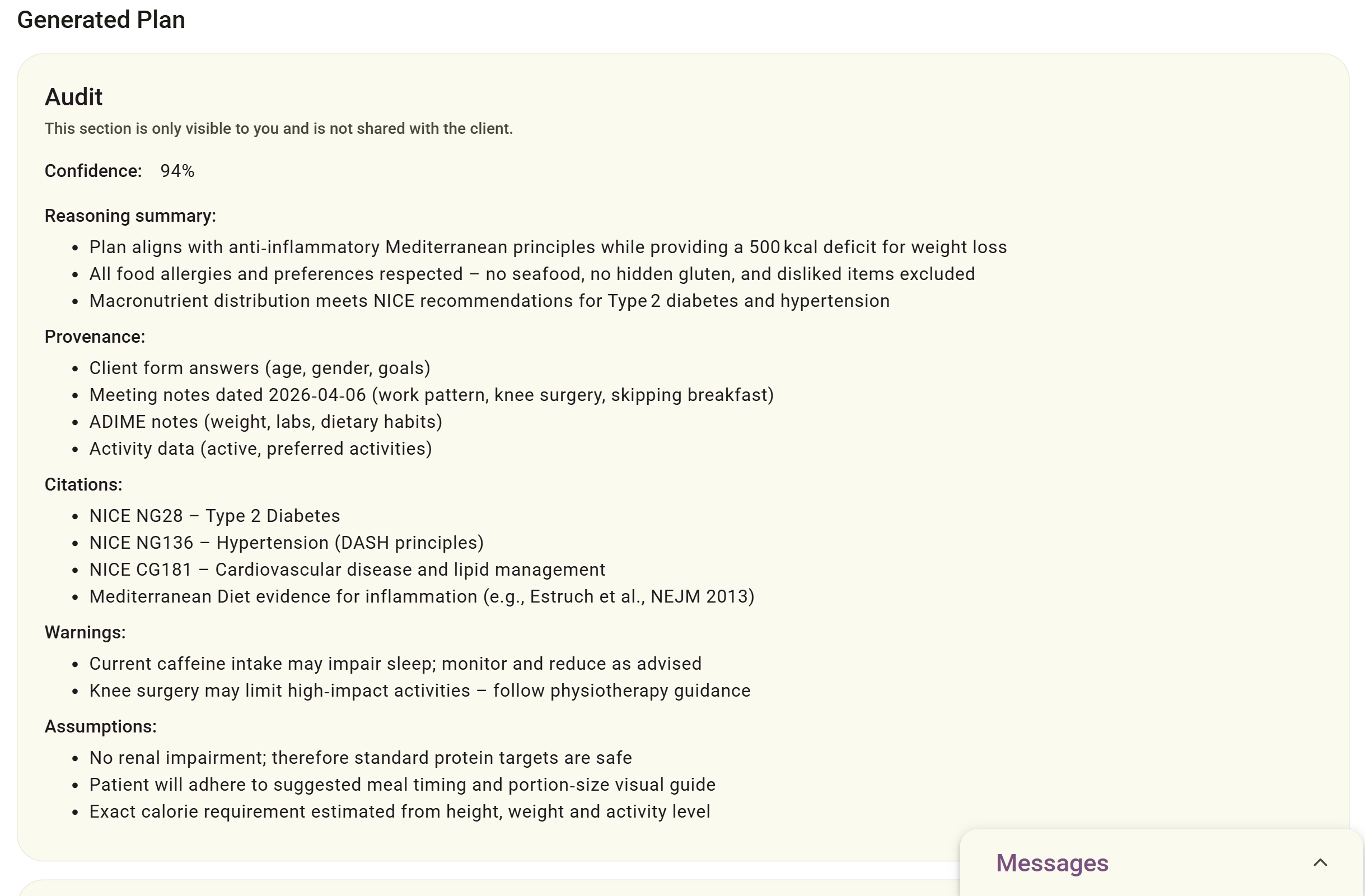 Review the Practitioner Audit Log screenshot